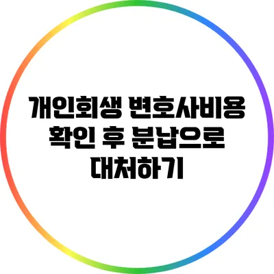 개인회생 변호사비용 확인 후 분납으로 대처하기