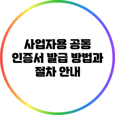 사업자용 공동 인증서 발급 방법과 절차 안내