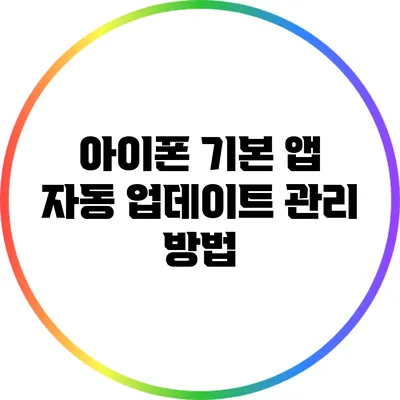 아이폰 기본 앱 자동 업데이트 관리 방법