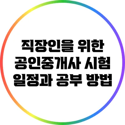 직장인을 위한 공인중개사 시험 일정과 공부 방법