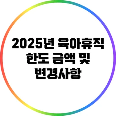 2025년 육아휴직 한도 금액 및 변경사항