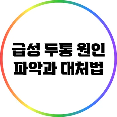 급성 두통: 원인 파악과 대처법