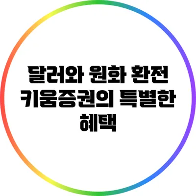 달러와 원화 환전: 키움증권의 특별한 혜택