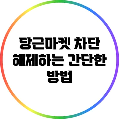 당근마켓 차단 해제하는 간단한 방법