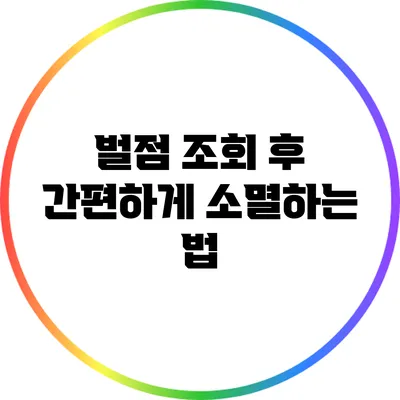 벌점 조회 후 간편하게 소멸하는 법