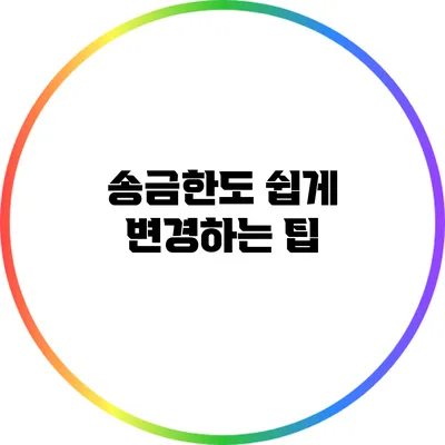 송금한도 쉽게 변경하는 팁