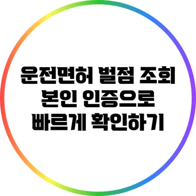 운전면허 벌점 조회: 본인 인증으로 빠르게 확인하기