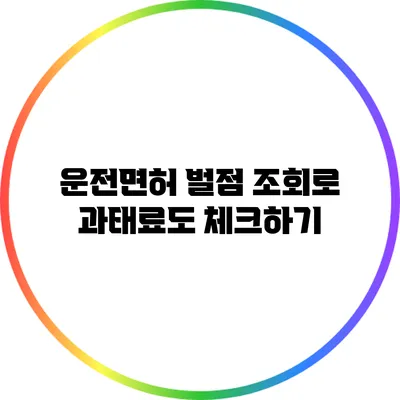 운전면허 벌점 조회로 과태료도 체크하기