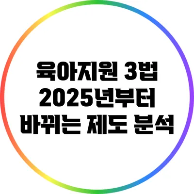 육아지원 3법: 2025년부터 바뀌는 제도 분석