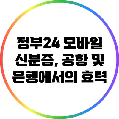 정부24 모바일 신분증, 공항 및 은행에서의 효력