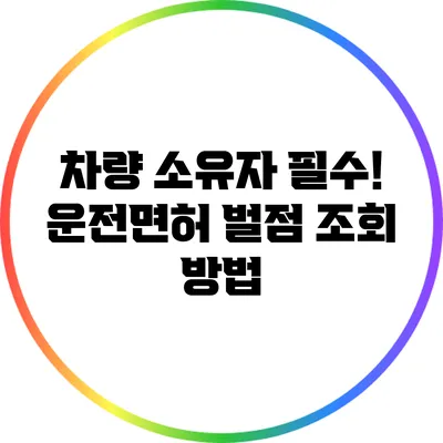 차량 소유자 필수! 운전면허 벌점 조회 방법