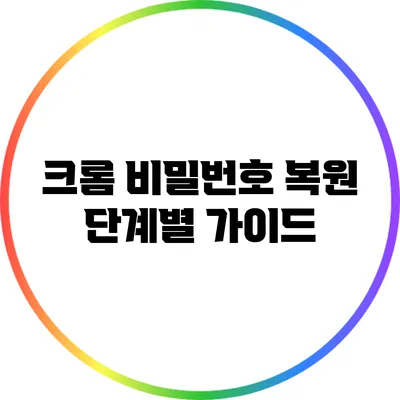 크롬 비밀번호 복원: 단계별 가이드