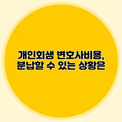 개인회생 변호사비용, 분납할 수 있는 상황은?