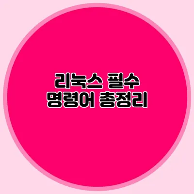 리눅스 필수 명령어 총정리
