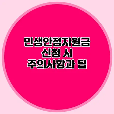 민생안정지원금 신청 시 주의사항과 팁
