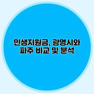 민생지원금, 광명시와 파주 비교 및 분석