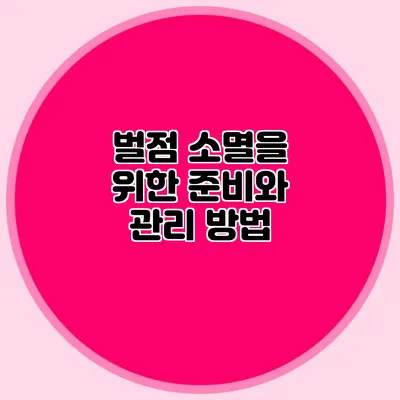 벌점 소멸을 위한 준비와 관리 방법