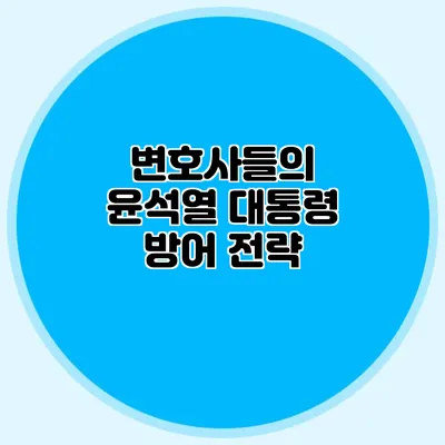 변호사들의 윤석열 대통령 방어 전략