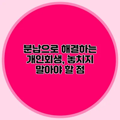 분납으로 해결하는 개인회생, 놓치지 말아야 할 점