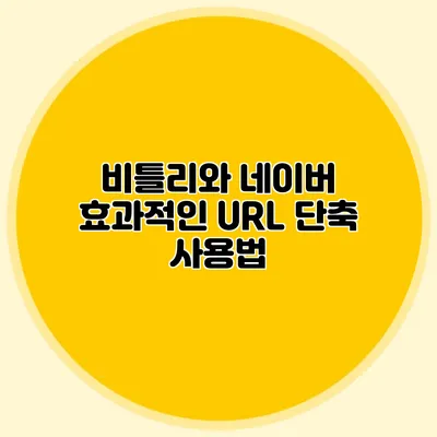 비틀리와 네이버 효과적인 URL 단축 사용법