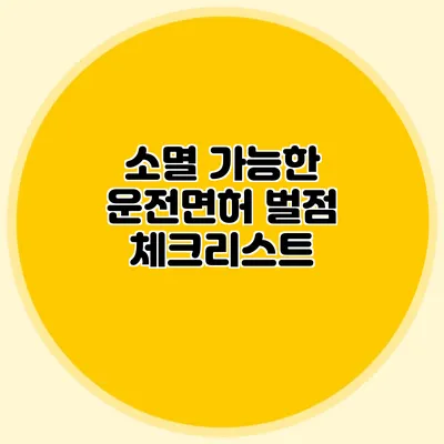 소멸 가능한 운전면허 벌점 체크리스트