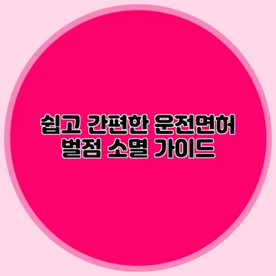 쉽고 간편한 운전면허 벌점 소멸 가이드