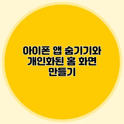 아이폰 앱 숨기기와 개인화된 홈 화면 만들기