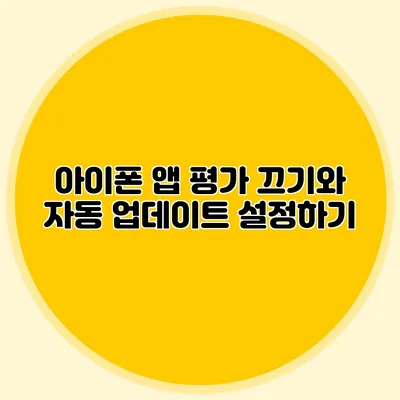 아이폰 앱 평가 끄기와 자동 업데이트 설정하기