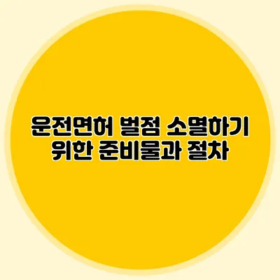운전면허 벌점 소멸하기 위한 준비물과 절차