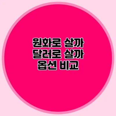 원화로 살까? 달러로 살까? 옵션 비교