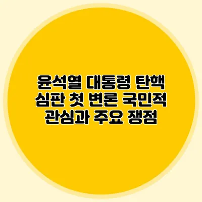 윤석열 대통령 탄핵 심판 첫 변론 국민적 관심과 주요 쟁점