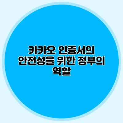 카카오 인증서의 안전성을 위한 정부의 역할