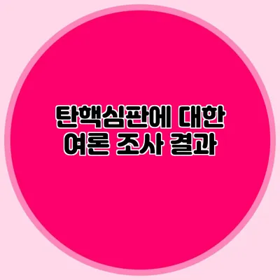 탄핵심판에 대한 여론 조사 결과