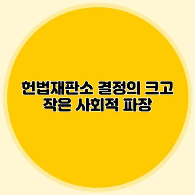 헌법재판소 결정의 크고 작은 사회적 파장