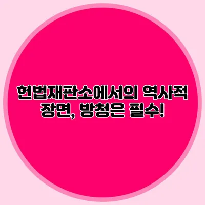 헌법재판소에서의 역사적 장면, 방청은 필수!