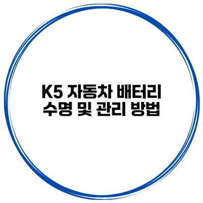 K5 자동차 배터리 수명 및 관리 방법