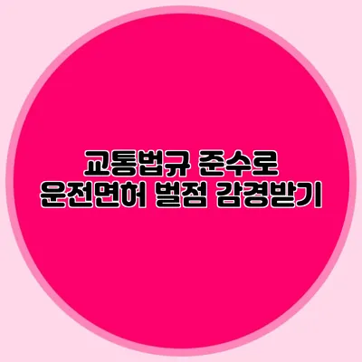 교통법규 준수로 운전면허 벌점 감경받기