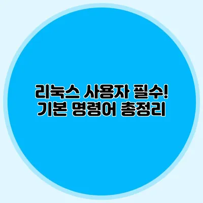 리눅스 사용자 필수! 기본 명령어 총정리