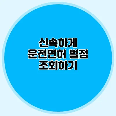 신속하게 운전면허 벌점 조회하기