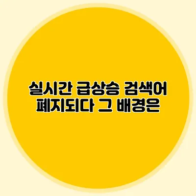 실시간 급상승 검색어 폐지되다 그 배경은?