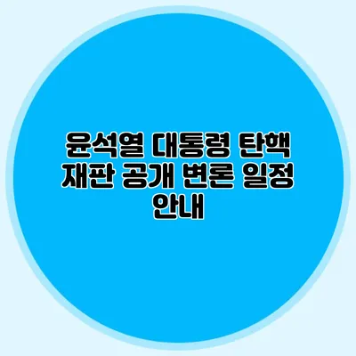 윤석열 대통령 탄핵 재판 공개 변론 일정 안내