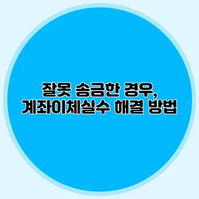 잘못 송금한 경우, 계좌이체실수 해결 방법