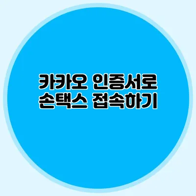 카카오 인증서로 손택스 접속하기