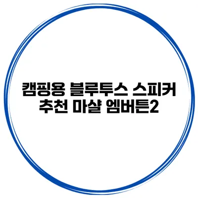 캠핑용 블루투스 스피커 추천 마샬 엠버튼2