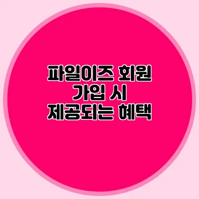 파일이즈 회원 가입 시 제공되는 혜택