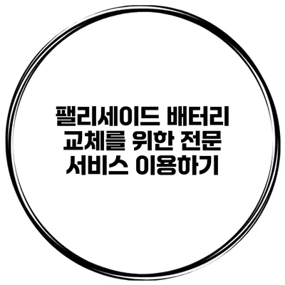 팰리세이드 배터리 교체를 위한 전문 서비스 이용하기