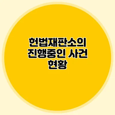 헌법재판소의 진행중인 사건 현황