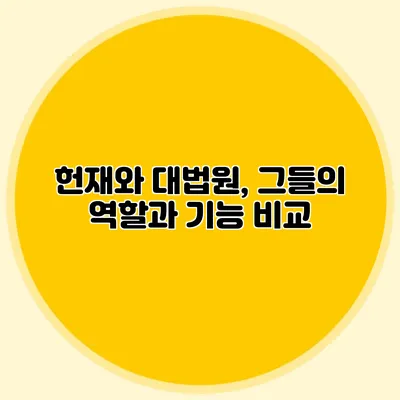 헌재와 대법원, 그들의 역할과 기능 비교